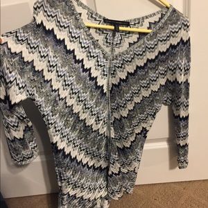 White House Black Market zig zag silky sweater